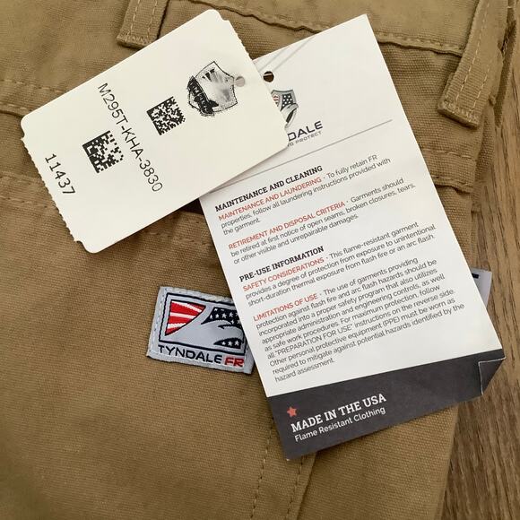 Tyndale Flame Resisitant Tan Work Cargo Pants 38 x 30 NWT - Picture 5 of 8